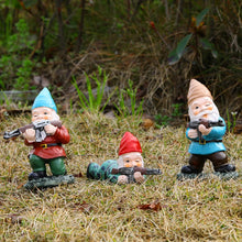 Load image into Gallery viewer, PERFECTOP 3Pcs Military Soldier Garden Gnomes with Guns AK47, Funny Army War Combat Defender Gnome Statue Figurines, Indoor Outdoor Patio Yard Lawn Desktop Ornament Decor,Valentine&#39;s Day Men Gift
