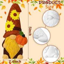 Load image into Gallery viewer, Barydat 4 Pcs Fall Gnome Ceramic to Paint Kit 5 Inch Ready to Paint Your Own Ceramic Gnome Statues Thanksgiving DIY Unpainted Ceramic Gnome to Paint Ceramic Crafts with Paint Strips Brush for Adults
