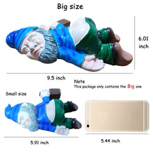 Load image into Gallery viewer, Wetufin - 9.5 * 6.0 inch Drunk Gnome Garden Drunk Gnomes inch Funny Drunk Statues Creative Dwarf Decor Resin Sculpture Decorations Novelty Gift for Desk Indoor Outdoor Yard Patio Lawn
