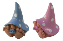 Load image into Gallery viewer, GlitZGlam Miniature Baby Girl Gnome “Chloe” – the Baby Gnome with the Pink Polka Dot Hat for the Fairy Garden
