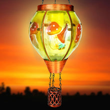 Load image into Gallery viewer, Solar Hot Air Balloon Lantern with Flame， Mushroom Gnome Glass Solar Hanging Lanterns Outdoor for Outside Garden Patio Tree Porch Yard, Mushroom Gifts for Women Grandma Mom - Mushroom
