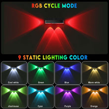 Load image into Gallery viewer, Solar Fence Lights Outdoor - 3-Side Fence Light Solars Powered for Outside IP65 Waterproof Fence Solar Lights Outdoor for Outside Garden Backyard Patio Deck Fence Stair Step Railing Pathway(4Pack)
