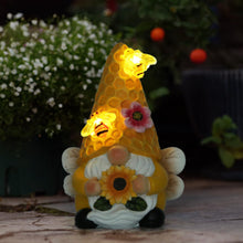 Load image into Gallery viewer, REYISO Garden Gnomes Sculptures for Outdoor&amp; Garden Decor with Solar Bee Lights-Gnomes Decorations for Home- Sunflower Gifts for Women, Mom or Birthdays-Summer Gnomes Fairy Garden for Patio,Yard,Lawn
