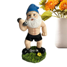 Load image into Gallery viewer, Weightlifting Gnome Statue - Humorous Dumbbell Lifting Garden Dwarf Sculpture | Vivid Expression Outdoor Decor For Lawn, Patio &amp; Courtyard | Weather-Resistant Figurine For Gardens, Yards &amp; Indoor Disp
