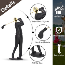 Load image into Gallery viewer, Golf Figurine Statue, Golfer Sculpture Golf Desktop Ornament Matte Black Golfer Figurine Sports Figures Resin Golfer Sculpture Modern Decor for Living Room Home Decor
