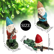Load image into Gallery viewer, PERFECTOP 3Pcs Military Soldier Garden Gnomes with Guns AK47, Funny Army War Combat Defender Gnome Statue Figurines, Indoor Outdoor Patio Yard Lawn Desktop Ornament Decor,Valentine&#39;s Day Men Gift
