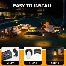 Load image into Gallery viewer, Joltix Solar Lights, 6 Pack Solar Flame Lights, IP65 Waterproof Solar Flickering Dancing Lights,Landscape Lighting Auto On/Off for Outdoor Garden Patio Pathway Yard Driveway Halloween Decorative.
