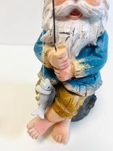 Load image into Gallery viewer, My Square Mile Garden Gnome Fishing Ornament, Resin Outdoor Sculpture, 20cm Height, Weather Resistant
