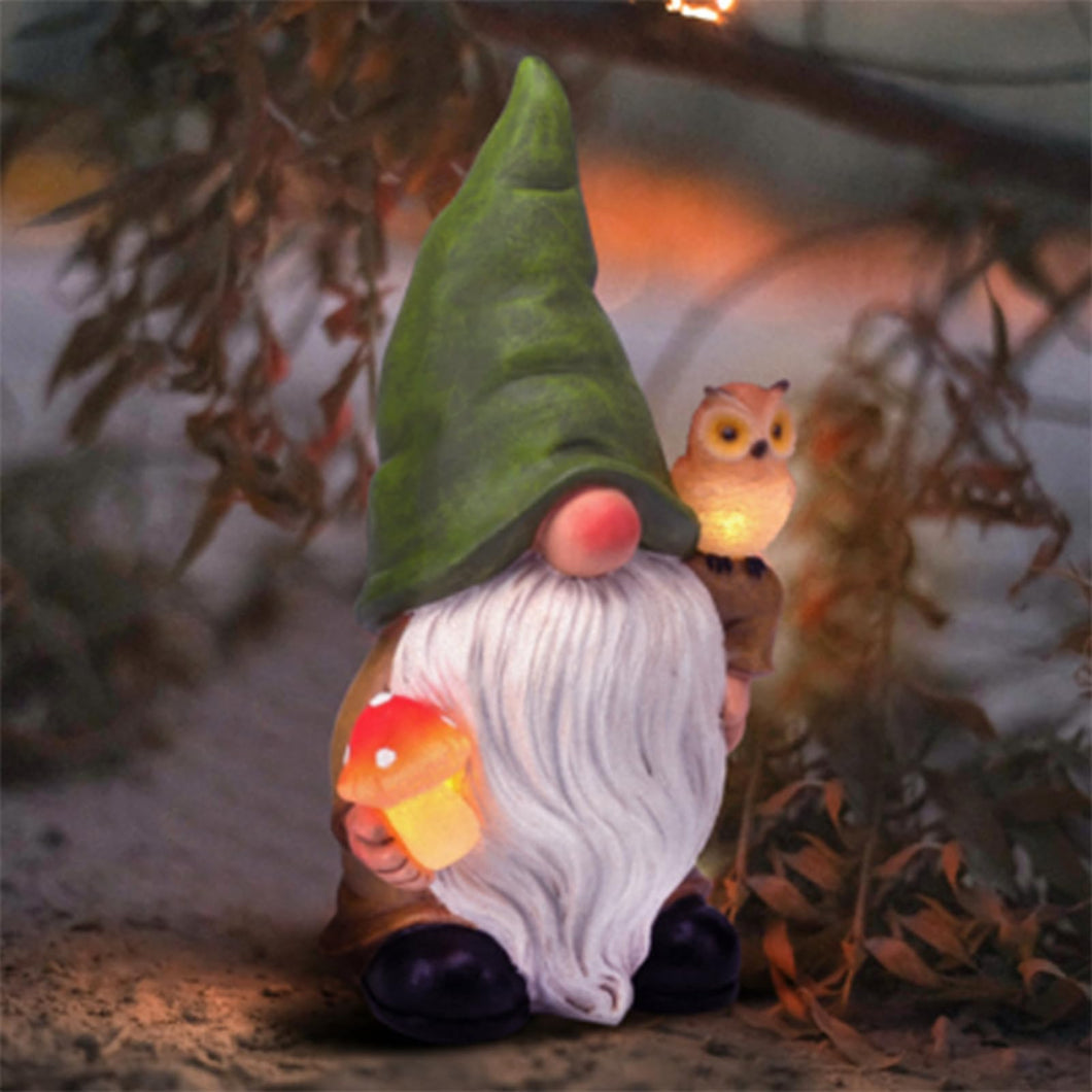 WONDHOME Garden Gnome Sculptures Statues Resin Decor Owl Mushroom Solar LED Lights Lantern Female Outdoor Gnomes Garden Figurines for Patio Yard Lawn House Farmhouse Decorations Gifts,Owl …
