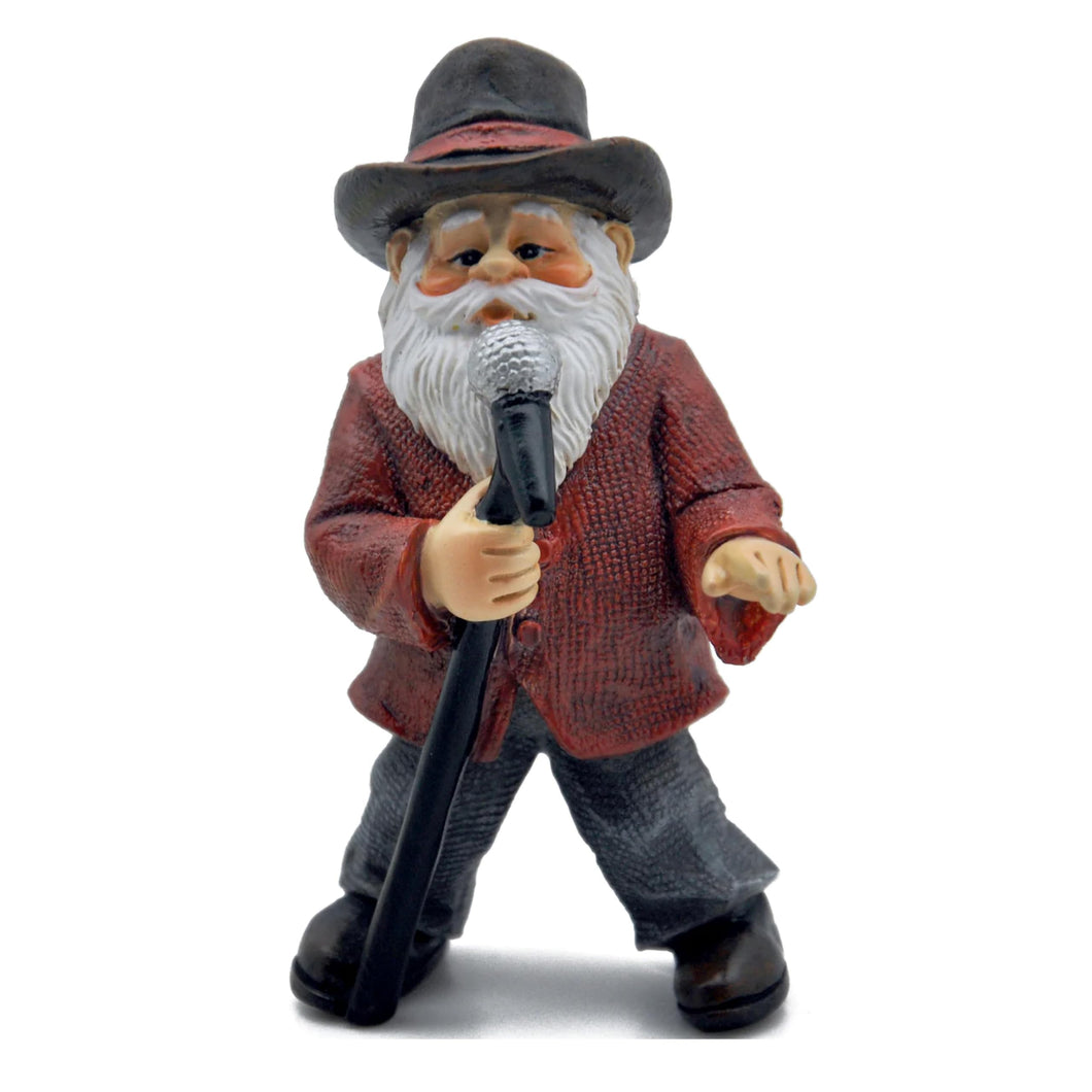 Marshall Home & Garden Singing Rockin' Gnome - Multicolor Resin Miniature Figurine for Fairy Garden