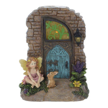 Load image into Gallery viewer, Azuma Fairy Door Solar Powered Garden Ornament Yellow LED Lights Outdoor - Fairy
