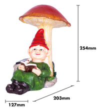 Load image into Gallery viewer, Solar Garden Ornament - Lady Gnome with Red Hat, classic outdoor ornament

