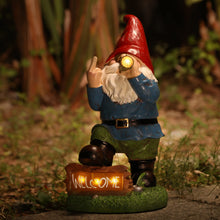Load image into Gallery viewer, Resin Gnomes Garden Decor, 13.5&quot; Tall Solar Large Inappropriate Funny Gifts Gnome Outdoor Statues for Yard, Patio, Lawn, Outside Naughty Gnome Garden Decorations Gift for Men Women
