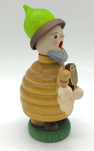 Load image into Gallery viewer, Rudolphs Schatzkiste Forest gnome owl incense man Christmas figurine Seiffen 10cm Ore Mountains NEW
