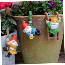 Load image into Gallery viewer, Happyyami 3pcs Garden Gnome Statue Set Outdoor Resin Dwarf Pendants Fairy Garden Decorations Tree Ornaments

