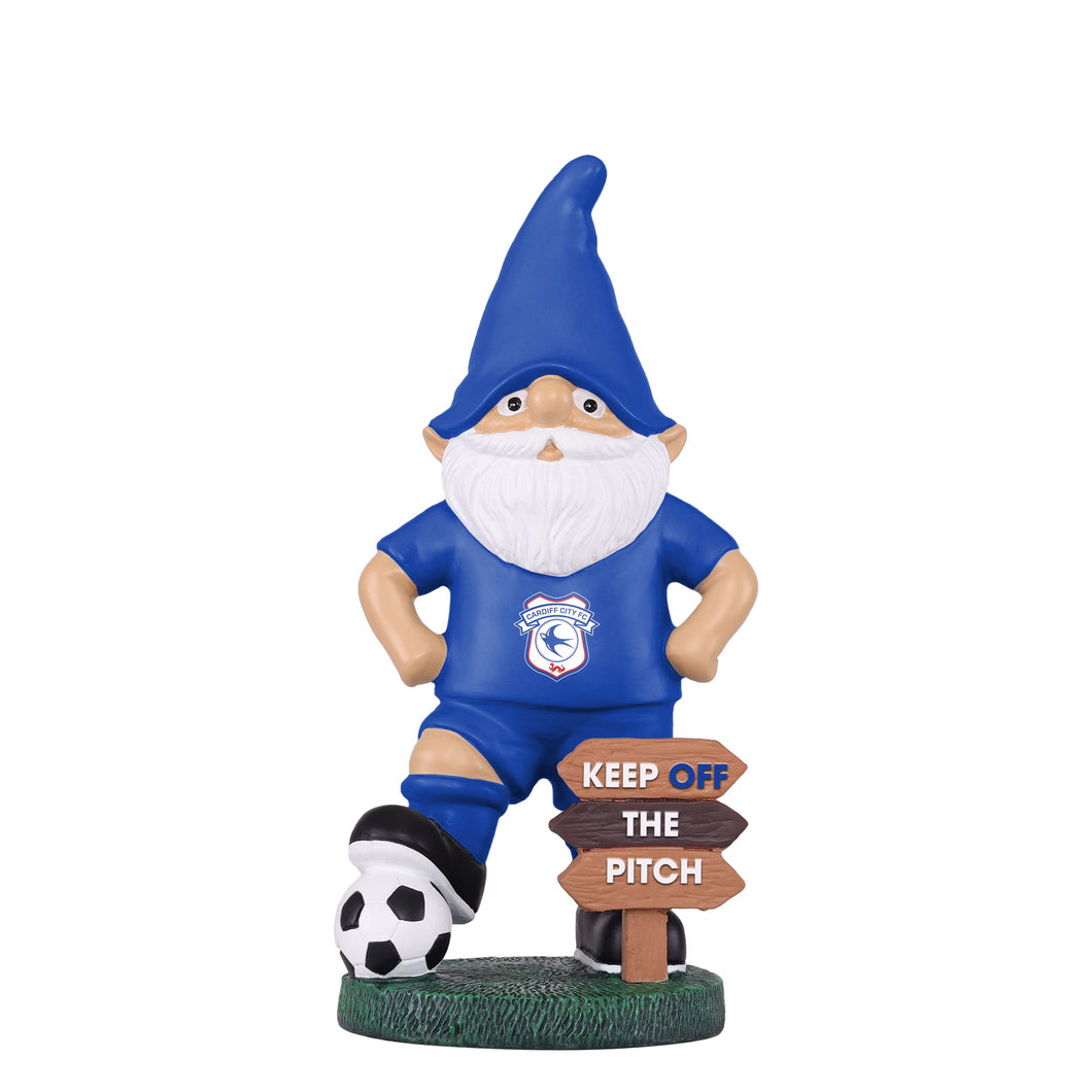 FOCO Officially Licensed Cardiff City FC Keep Off The Pitch Football Garden Gnome
