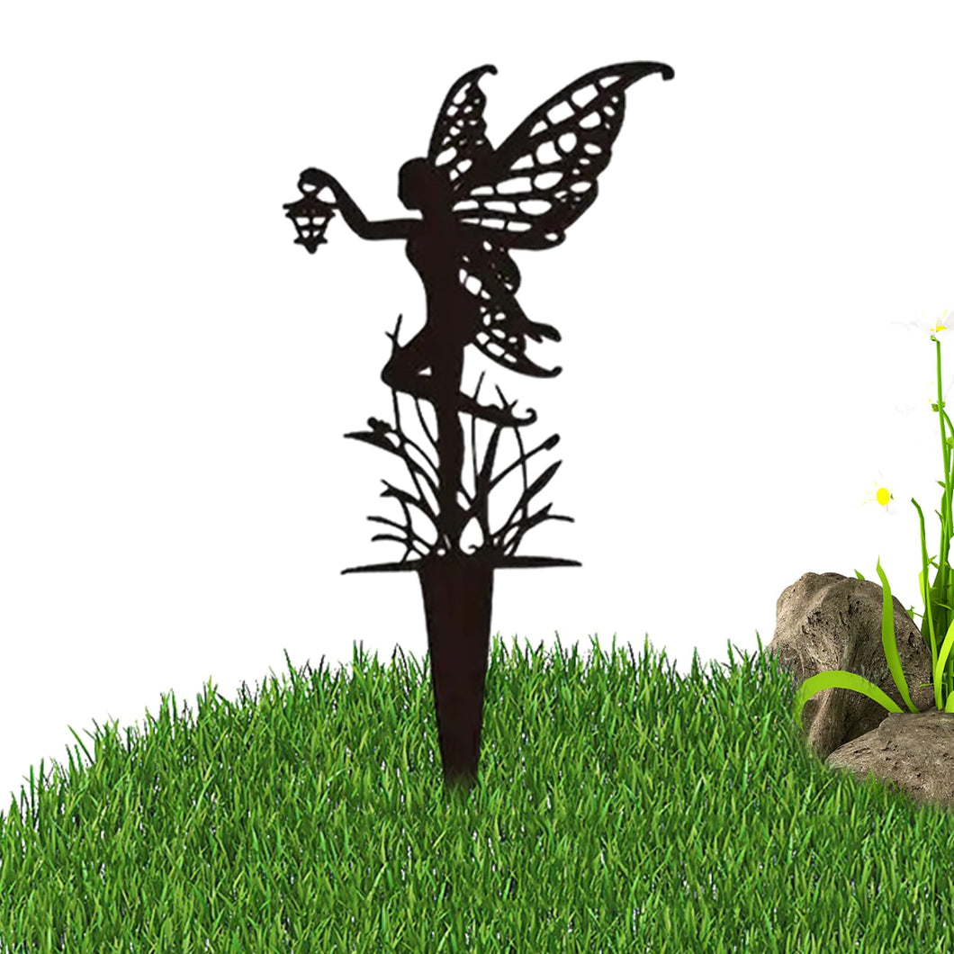 ZONEWD Metal Stakes for Garden,Garden Statues of Fairies Figures - Angel Metal Craft Sculpture, Angel Garden Art, Fairy Ornaments for Home Yard Garden