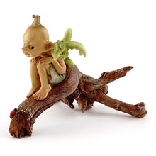 Load image into Gallery viewer, Top Collection Miniature Garden Pixie with Baby Dragon on Branch
