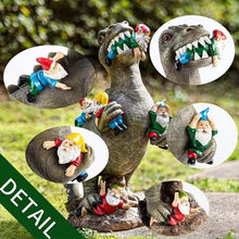 Load image into Gallery viewer, Jetcloud Garden Gnome Ornaments Dinosaur Eating Gnomes Outdoor Decor Funny Gnomes Sculpture Resin Figurine for Patio Decor Garden Art Resin Statue
