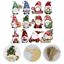 Load image into Gallery viewer, Rumyve 24pcs Vintage Santa Claus Wood Hanging Signs Pendant,Christmas Tree Gnome Hanging Decorations,Mini Santa Doll Craft Xmas Tree Decor Party Supplies(Style A)
