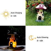 Load image into Gallery viewer, coonoe Fairy Houses for Outside - Solar Light Garden Decor, Solar Garden Decor, Waterproof Yard Mushroom Ornaments for Patio Lawn, Christmas, Birthdays, Unique Gift Ideas for Gardening Mom &amp; Grandma
