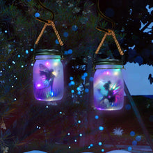 Load image into Gallery viewer, MLOQI Fairy Garden Ornaments Outdoor 2 Pack Solar Fairy Lights Glass Mason Jar LED Hanging Lamp for Fairy Garden Accessories Halloween Decorations Christmas Xmas Gifts for Kid Adult(Multicolor
