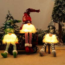 Load image into Gallery viewer, Christmas Gnome Decoration Set of 3, Christmas Gonks Gnomes Plush Swedish, Christmas Gonks Light Up Ornaments, Gnome Christmas Jumper Large Grey Pink, UK Christmas Elves Xmas Decorations with Legs
