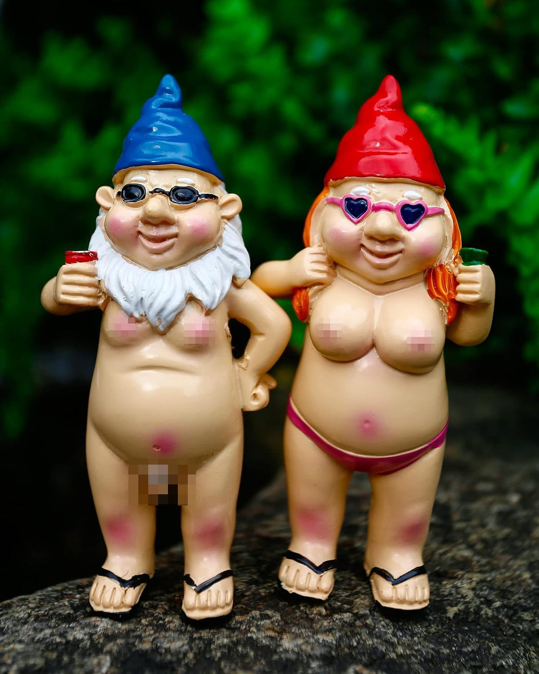 Estefanlo Garden Gnome Funny Couple, Couple Statue, Figures Decoration for Outdoors, Outdoor Sculpture, Waterproof, Funny, Dwarf, Gift Home, Lawn, Balcony