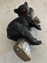 Load image into Gallery viewer, Black Bear Cub Statue Napping Hanging Out in a Tree,Tree Faces Figurine Decor Outdoor,Garden Peeker Tree Hugger Outdoor Sculpture,Garden Decor Tree Hugger Faces for Trees Bear Cub Resin
