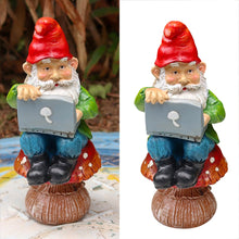 Load image into Gallery viewer, Hqroidd Garden Gnomes Funny Resin Gnome Figurine on Working Garden Gnome Statues for Patio Yard Lawn Porch Outdoor Decor
