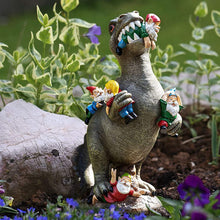 Load image into Gallery viewer, Dinosaur Eating Gnomes Garden ArtDinosaur Eating Gnomes Garden Art,Garden Gnome Statues Outdoor Decor,interesting Garden Garden Ornament Dinosaur Decoration Accessories(big)
