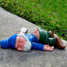 Load image into Gallery viewer, MINICAR 9.5&#39;&#39; Drunk Gnomes Statues Outdoor Decor, Funny Knome Sculptures Yard Decorations Lawn Patio Dwarf Ornament for Housewarming Mother&#39;s Father&#39;s Day Weird Garden Gift(Blue)
