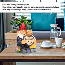 Load image into Gallery viewer, Creative Resin Garden Gnome Couple Dwarf Heart Shaped Statue Waterproof and Durable Suitable for Garden Gifts Patio Lawn Decoration
