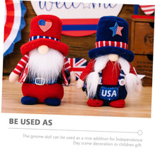 Load image into Gallery viewer, Cabilock 3pcs Independence Day Gnome Statue Funny Garden Ornaments Plush Gnome Doll Decor
