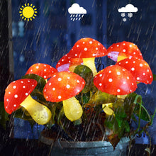 Load image into Gallery viewer, Homeleo 8 Pack Red Mushroom Solar Lights for Outdoor Garden Decor, Waterproof Solar Powered Fairy Ornaments for Yard Fence Lawn Pathway Landscape Lighting Thanksgiving Halloween Christmas Decorations
