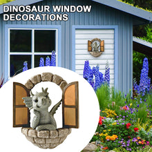 Load image into Gallery viewer, Courtyard Dinosaur Sculpture Wall Decoration, Weatherproof Resin Garden Statue Dinosaur Gnome Miniatures, Cute Dragon Garden Ornaments for Indoor Outdoor Wall Art Patio Yard Landscaping Decoration

