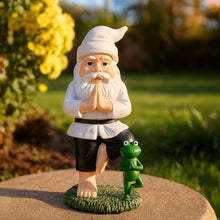 Load image into Gallery viewer, BRUBAKER Garden Yoga Gnome Tree - Gnome with Frog - Garden Sport Figure Vrksasana - Weatherproof Zen Decoration for Garden and Camping - Funny White Outdoor Decoration - 9.5 inches
