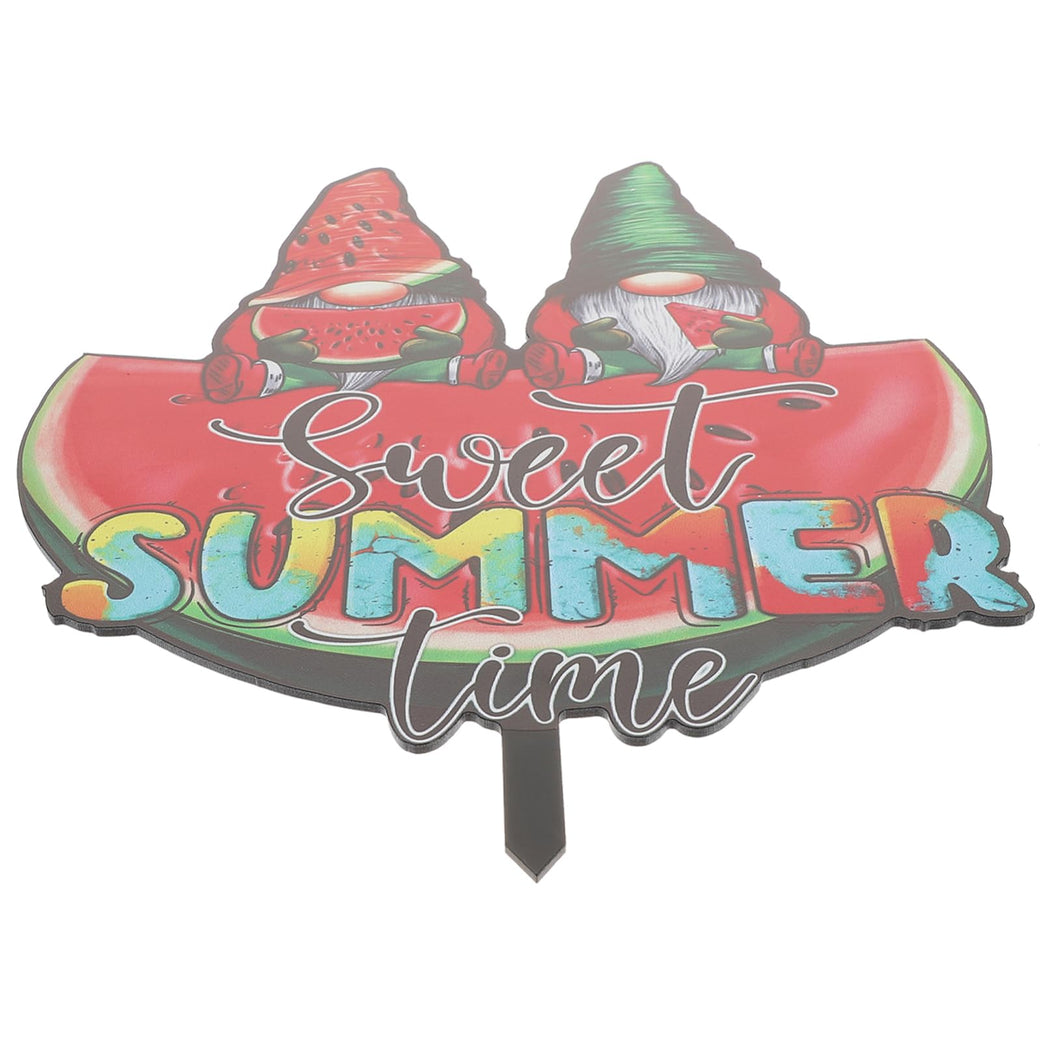 AOKWAWALIY Summer Gnome Card Hawaiian Yard Signs Stake In Gnomes Yard Garden Gnomes Decoration Yard Sign Summer Party Gnome Garden Ornament Stakes Door Decoration The Summer Acrylic Props