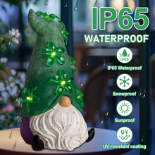 Load image into Gallery viewer, twinbling Solar Garden Outdoor Statues Gnome with Green Flower Lights, 11&quot; Resin Lawn Decor, Gnomes Decorations for Yard, Patio, Home, Balcony - Unique Housewarming Gifts
