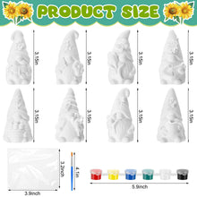 Load image into Gallery viewer, Foilswirl 8 Pcs Spring Gnome Ceramics to Paint Ready to Paint Your Own Ceramic Gnome Statues DIY Unpainted Ceramics Paintable Gnome Figurines Kit Crafts with Brush Palette Paint
