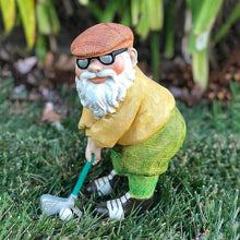 Load image into Gallery viewer, BANNESE Garden Gnome Statue Funny Old Man Golf Resin Outdoor Figurine Yard Art Ornaments for Patio Yard Lawn Porch Flowerbeds And Offices Crafts Decorations,Yellow,13.5 * 6.35 * 25cm
