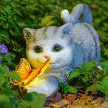 Load image into Gallery viewer, Tuzsocr Solar Powered Cat Statue,Butterfly Solar Lights for Outdoor,Decorative Animal Figurine for Garden,Waterproof Resin Sculpture,LED Lighting,for Lawn,Terrace (Style 1)
