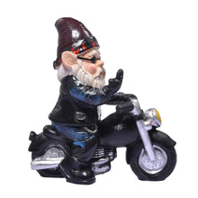 Load image into Gallery viewer, Lievevt Garden Gnome Statue Naughty Gnome Motorcycle Statue Axle Grease The Biker Christmas Decoration Ornaments For Lawn Patio Yard Indoor Outdoor Holiday Home Office
