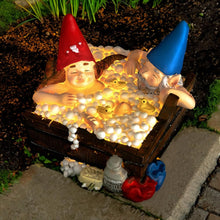 Load image into Gallery viewer, Garden Mile® Novelty Solar Powered Garden Gnome Statue Garden Gnomes Solar Powered Lights Resin Gnomes Statue Outdoor Decoration Bubble Bath
