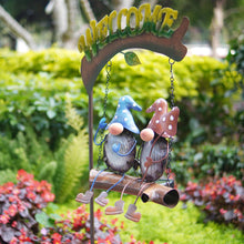 Load image into Gallery viewer, HONGLAND Solar Lights Outdoor Decor, Gnomes Swing Garden Decor, Funny Gifts for Women Mom, Gnomes Outdoor Decorations with Welcome Sign for Front Porch Patio
