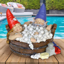 Load image into Gallery viewer, Solar Good Times Bubble Bath Gnomes, Funny Garden Gnome Couple in Bathtub LED Solar Statue Figurine for Outdoor Lawn Patio Yard Landscape Christmas Decorations
