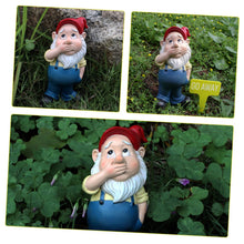Load image into Gallery viewer, POPETPOP 2sets Outdoor Resin Gnome Decoration Labels Cute Red-hatted Garden Gnome for Lawn Patio and Courtyard and Lightweight Garden Ornament
