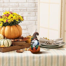 Load image into Gallery viewer, Fall Gnomes Decorations for Home,5.9 Inches Resin Garden Gnomes Sitting on A Pumpkin | Tiny Dwarf Statue Fall Figurine for Home Halloween Thanksgiving Decorations
