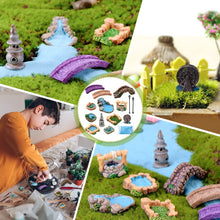Load image into Gallery viewer, HUIANER Miniature Fairy Garden Accessories 15pcs Miniature Garden Bridge Figurines Mini Lighthouse Water Well Light Miniature Pond Lawn Garden Ornament for DIY Craft Garden Dollhouse Decoration
