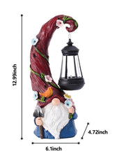 Load image into Gallery viewer, Pohabery Gnome Garden Decor Statue Solar Gnomes Decorations for Yard with Lantern Light Outdoor Decorations for Patio Mom Gift
